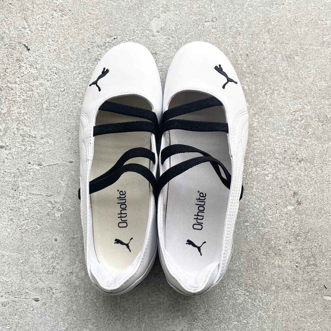 極美品！PUMA プーマ スピードキャット バレエ ホワイト×ブラック22.5