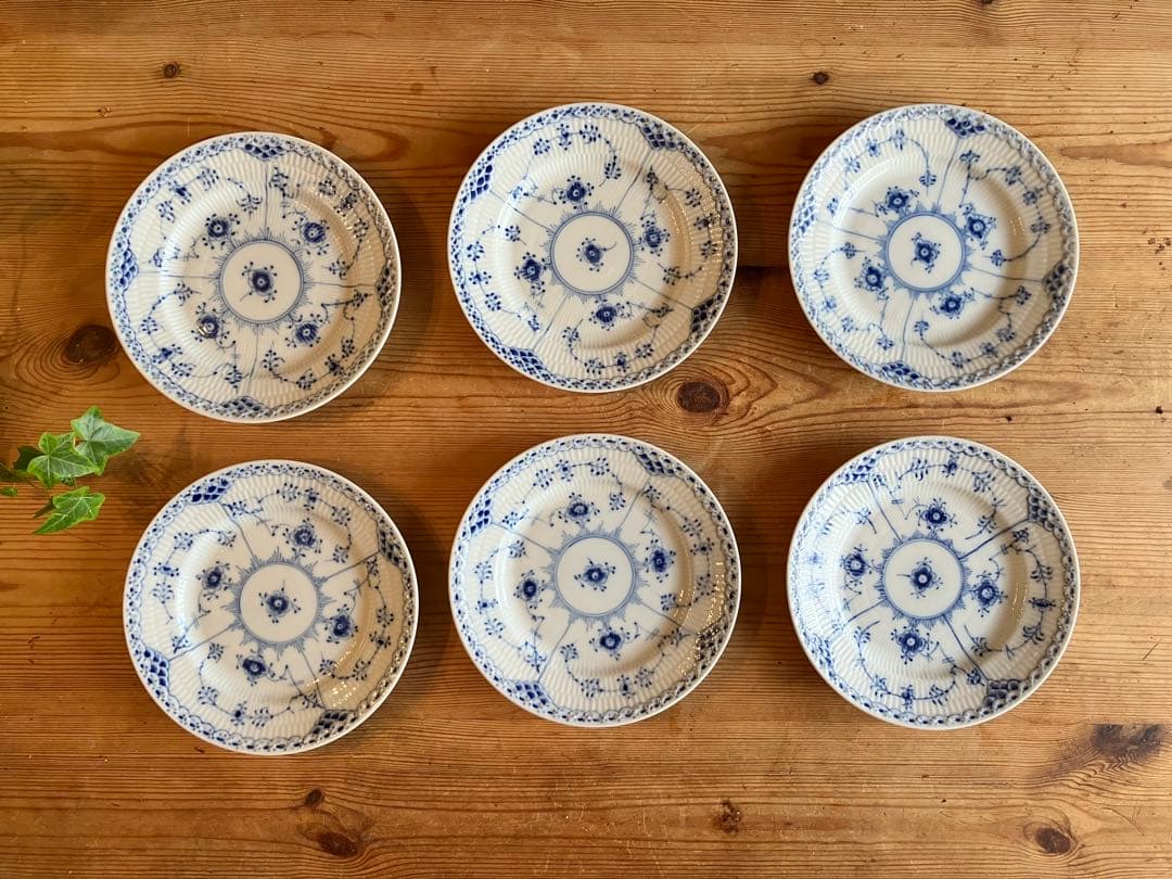 ロイヤルコペンハーゲン　ブルーフルーテッドハーフレース　17プレート×6