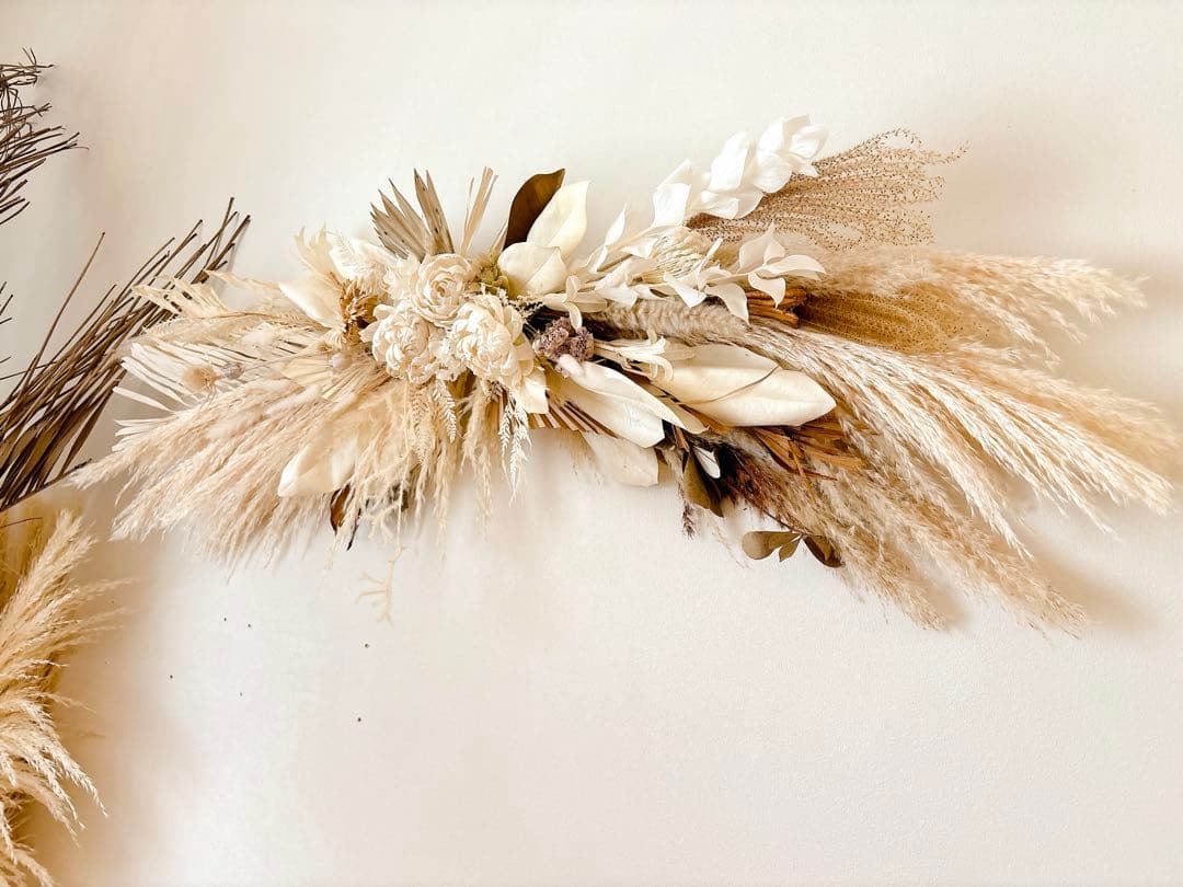 ＊wall decoration ＊横長　ドライフラワー　スワッグ　壁掛け