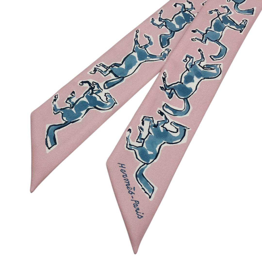 ⭐️美品⭐️ エルメス ツイリー 自由の馬 スカーフ ピンク シルク