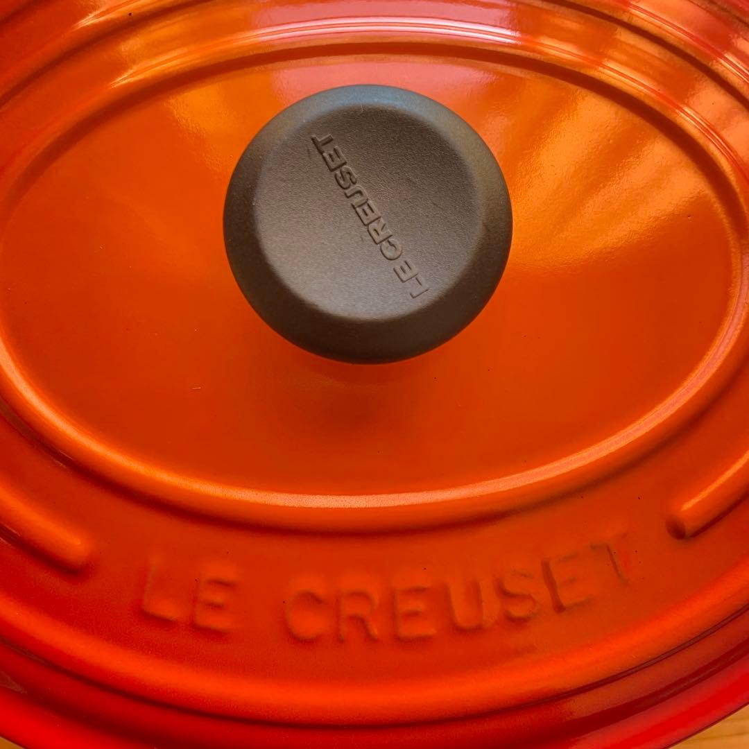 【未使用品】ル・クルーゼ ココット オーバル　シグニチャー　25cm オレンジ