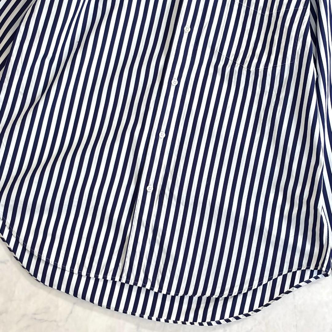 グラフペーパー トーマスメイソン 長袖シャツ ストライプ ネイビー 1 tu7