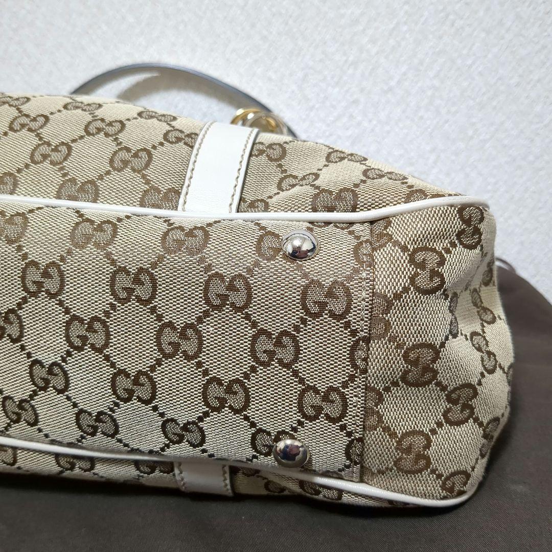 【美品】お値下げ*⁠.⁠✧GUCCI ベージュ GGキャンバス トートバッグ