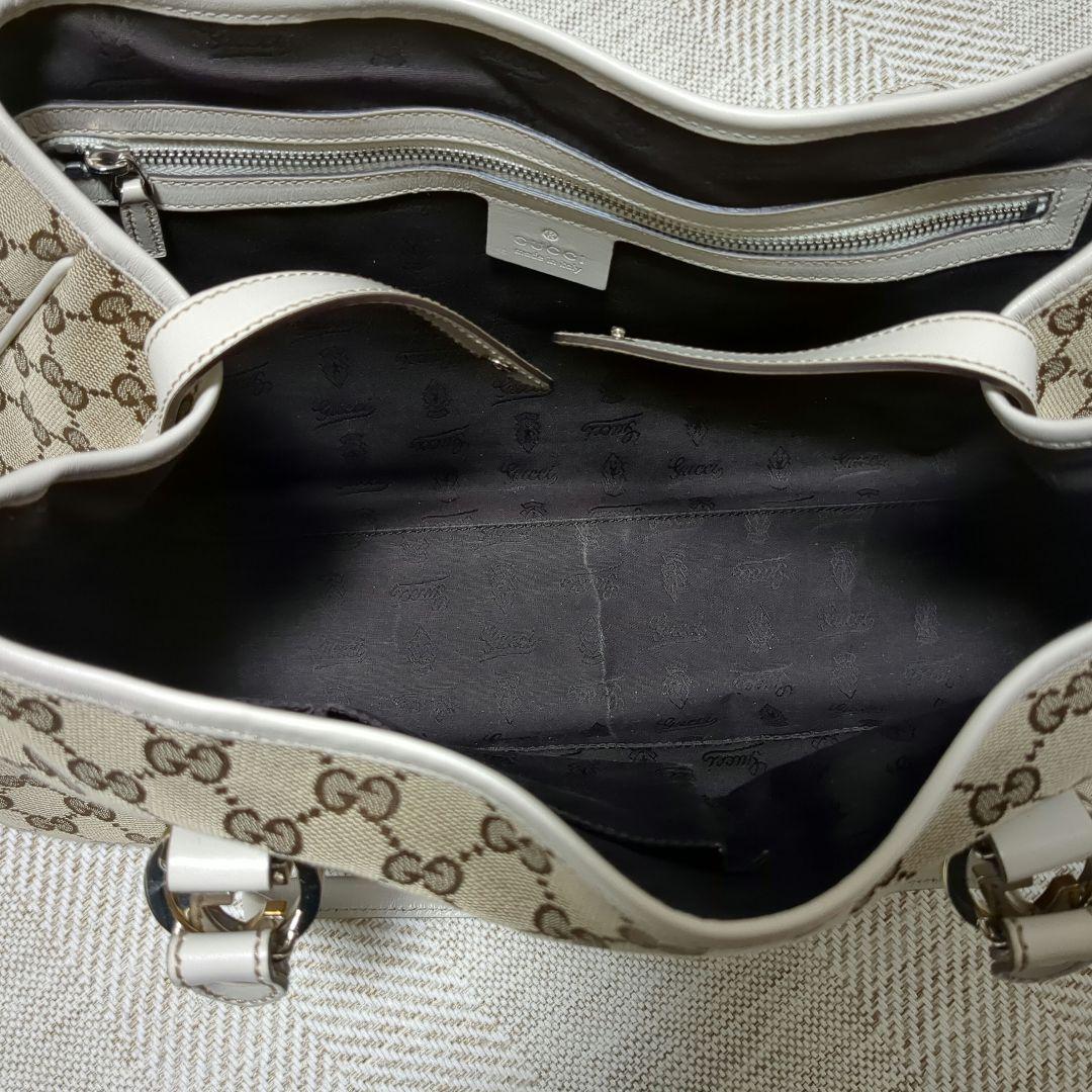 【美品】お値下げ*⁠.⁠✧GUCCI ベージュ GGキャンバス トートバッグ