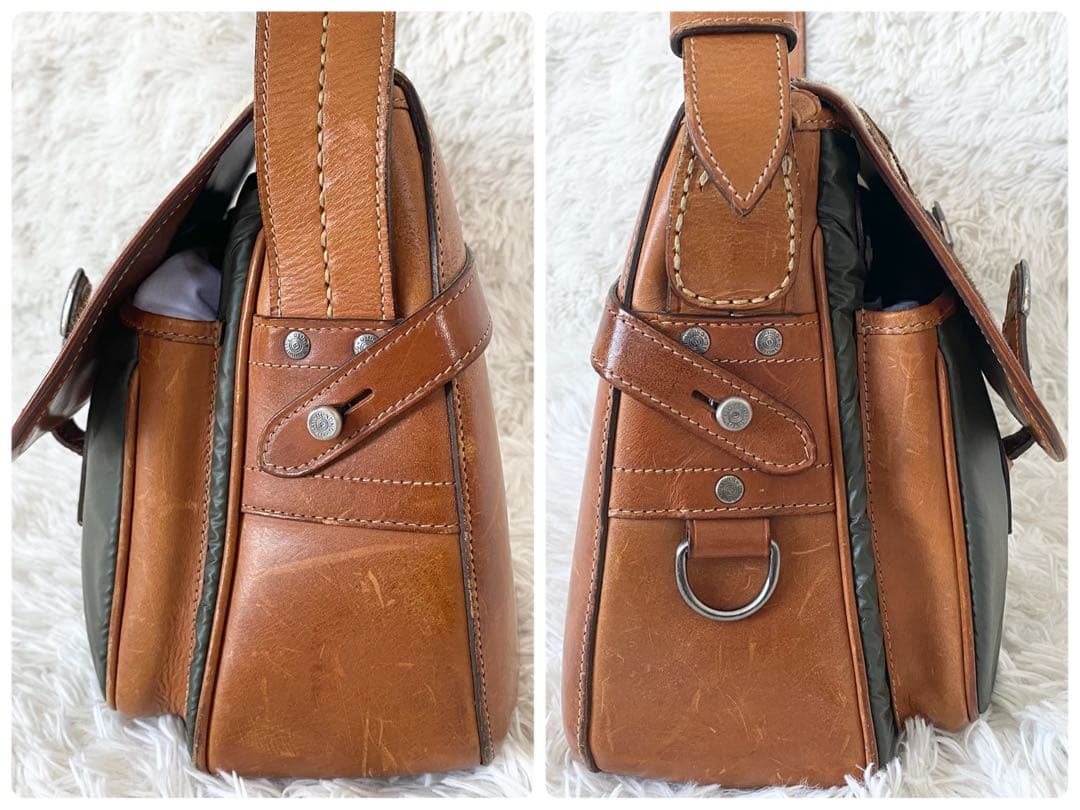 ハンティングワールド メッセンジャーバッグ バチューサー レザー ハラコ 大容量