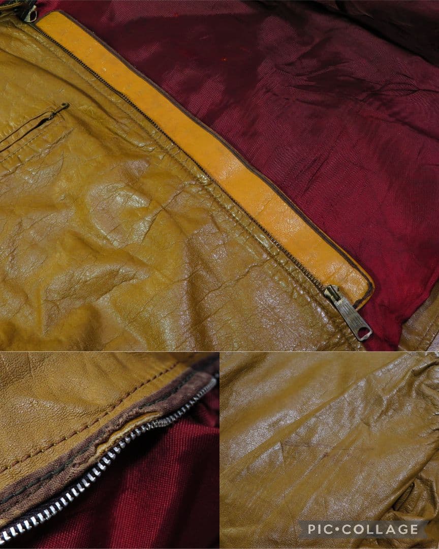 44 Brooks ビンテージ 60年代 シングル ライダース ブラウン 茶色