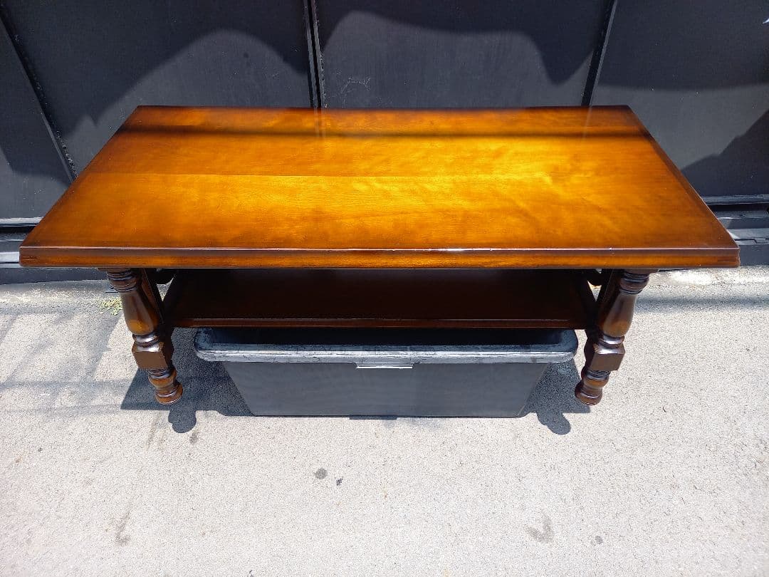 希少　1970's　飛騨産業　透かし彫り　花柄模様　ラック付属　ローテーブル