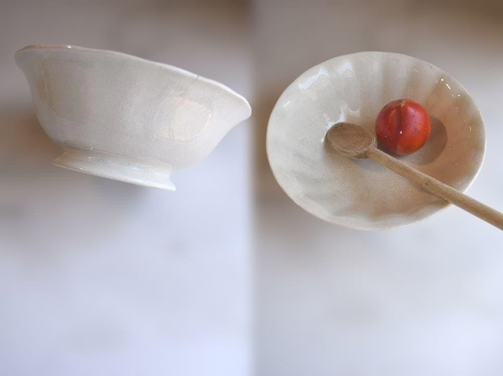 1897年リュネビル窯　輪花鉢　23㎝（小）印有　 フランスアンティーク