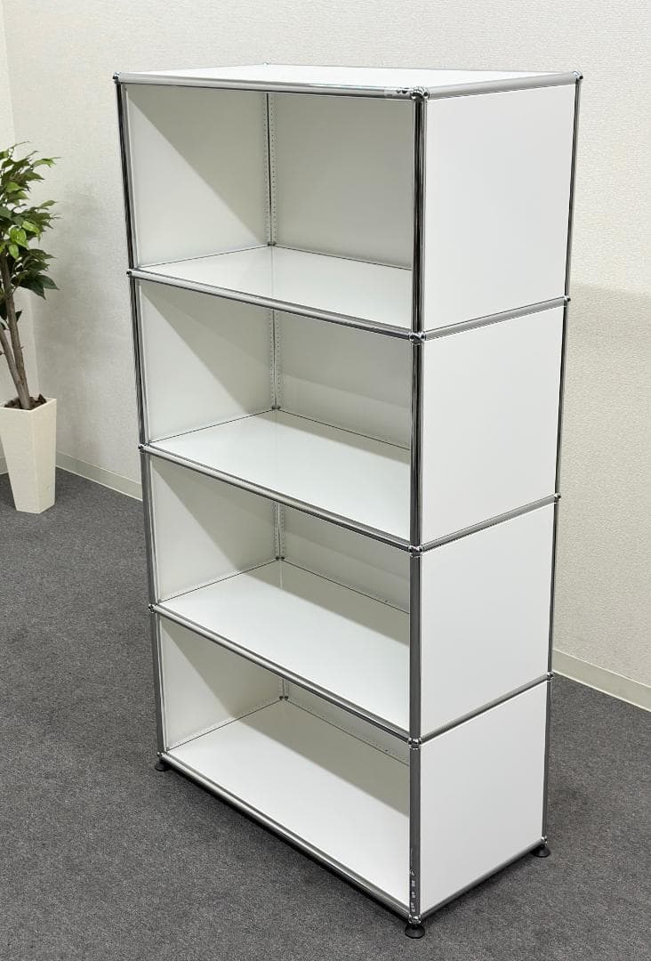未使用品■USM/ハラーシステム■オープンシェルフ　1列4段　白　収納　オフィス
