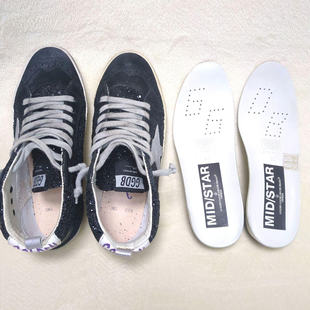 ゴールデングース 美品✨️36 MID STAR グリッタースエードスター