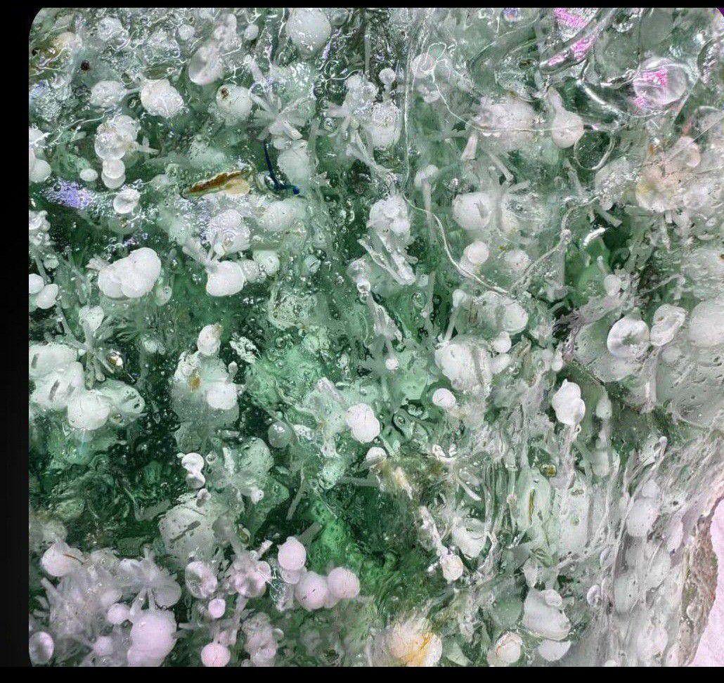 超超超希少石‼️グリーンラリマー約14mm内径約17センチ 雪花オブシディアン