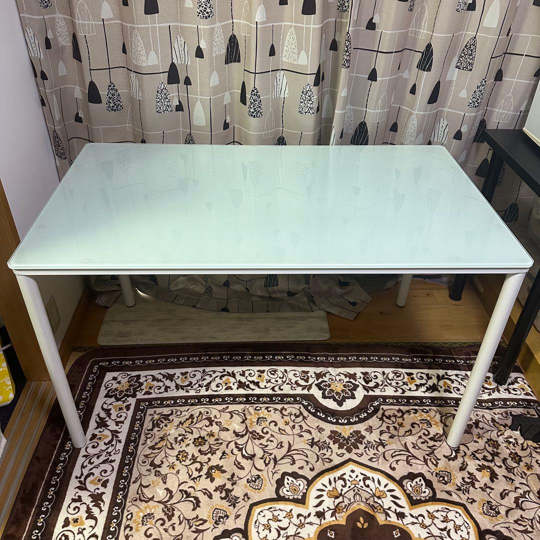 ガラステーブル　ダイニングテーブル　幅120cm　引取り限定