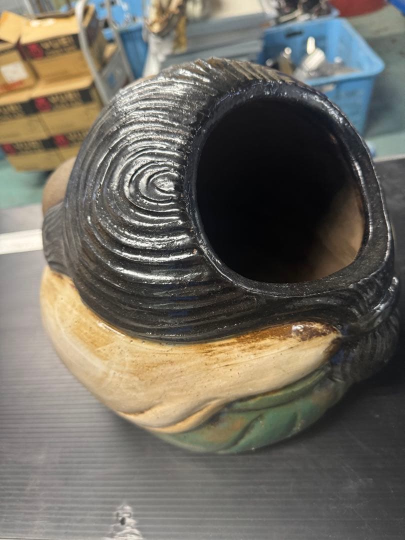 陶器製　おたふく　火鉢　しがらき