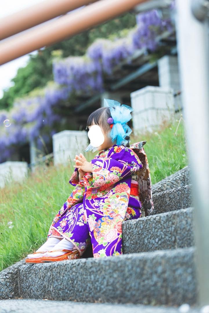 アンティーク着物 だらり帯 髪飾り足袋 セット 七五三 3歳用