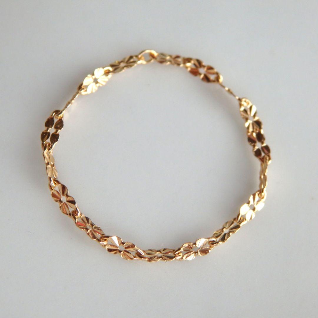 ひめばー　k18リング　チェーンリング　クローバーチェーン　つけっぱなし