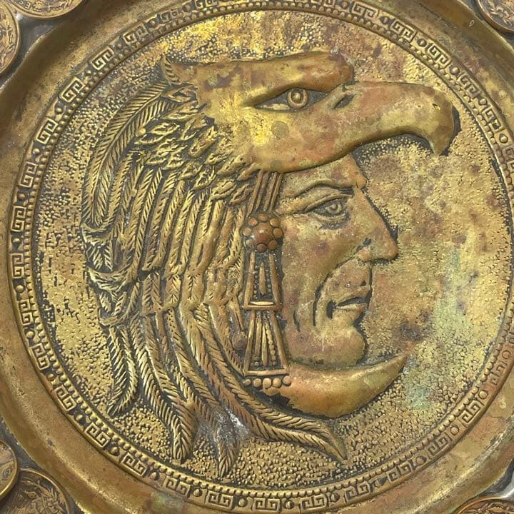 ビンテージ アンティーク 灰皿 メキシコ 貨幣  インディアン 硬貨