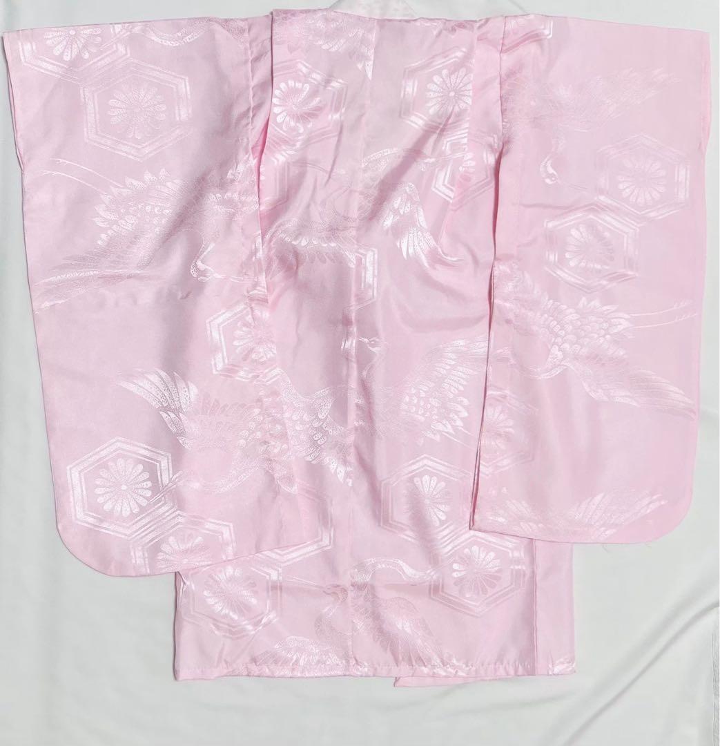 七五三 3歳 女の子 赤 桜 7点セット 着物 被布 長襦袢 足袋 草履 巾着