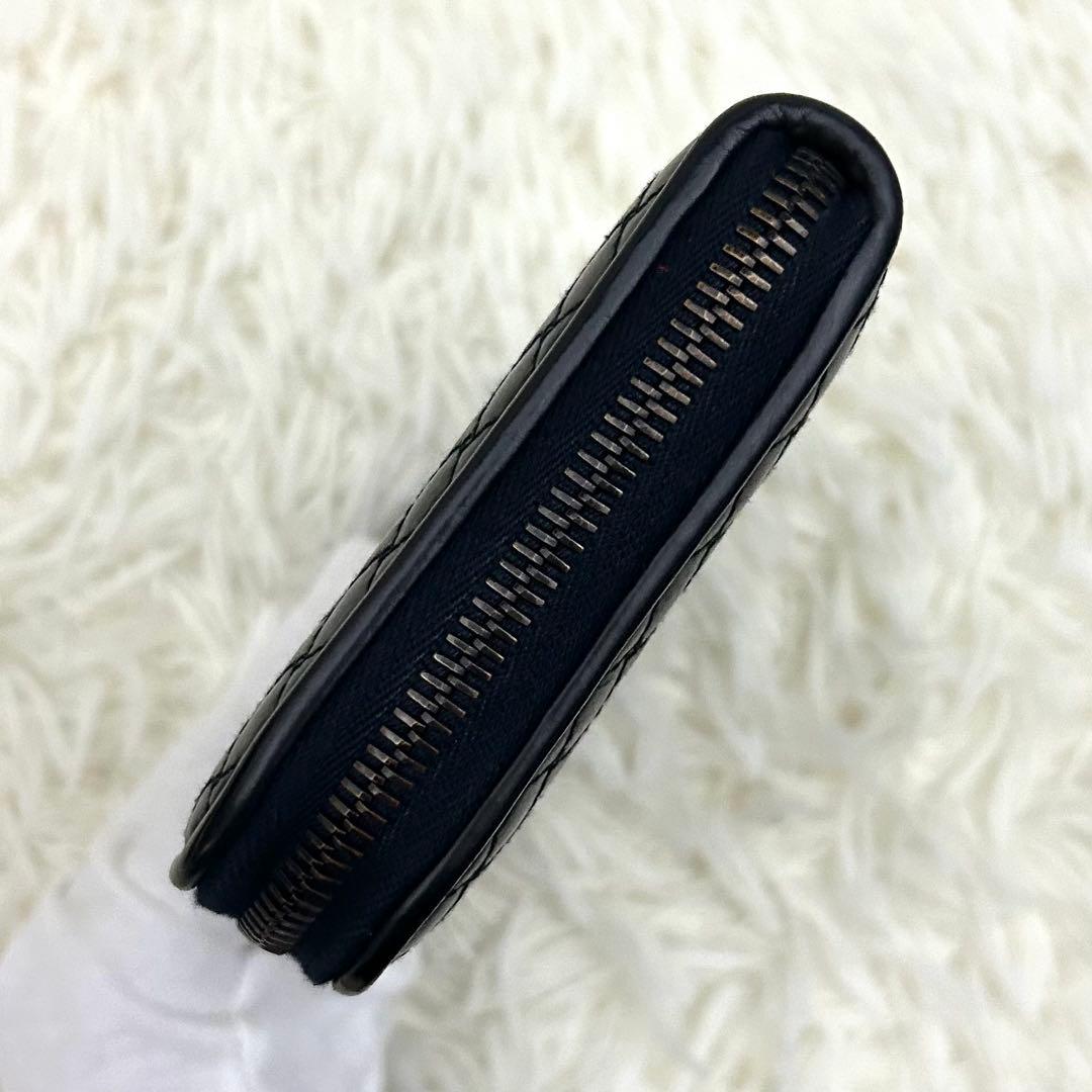 【美品】BOTTEGA VENETA イントレチャート ラウンドファスナー 財布