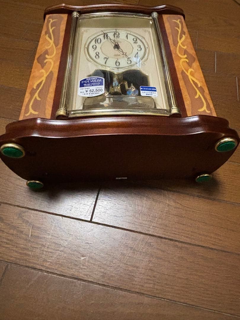新品未使用 高級セイコープレミアムSEIKO木象嵌 電波時計 置時計LW207