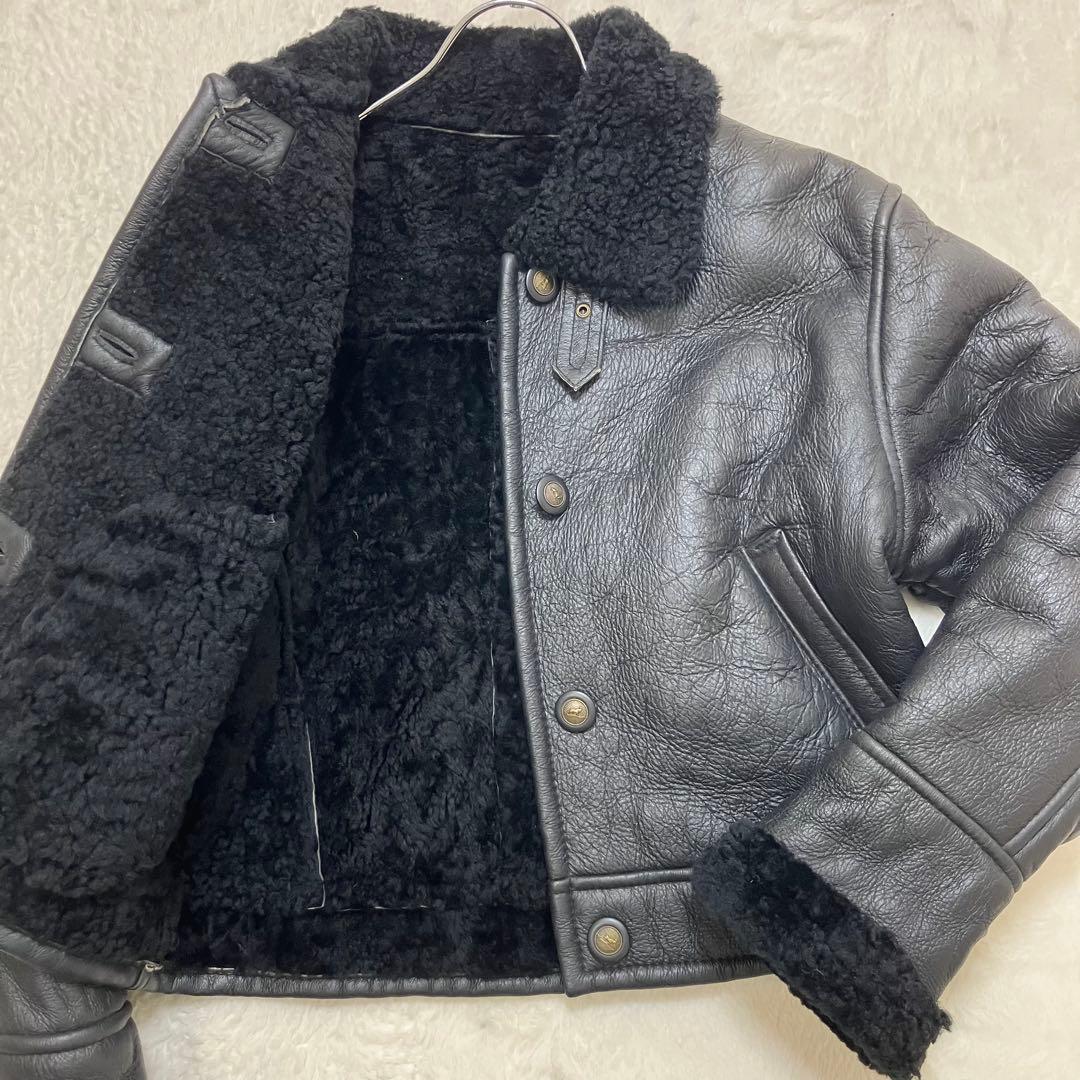未使用級✨バナナリパブリック B-3 ジープスキン 本革 ムートンジャケット 黒