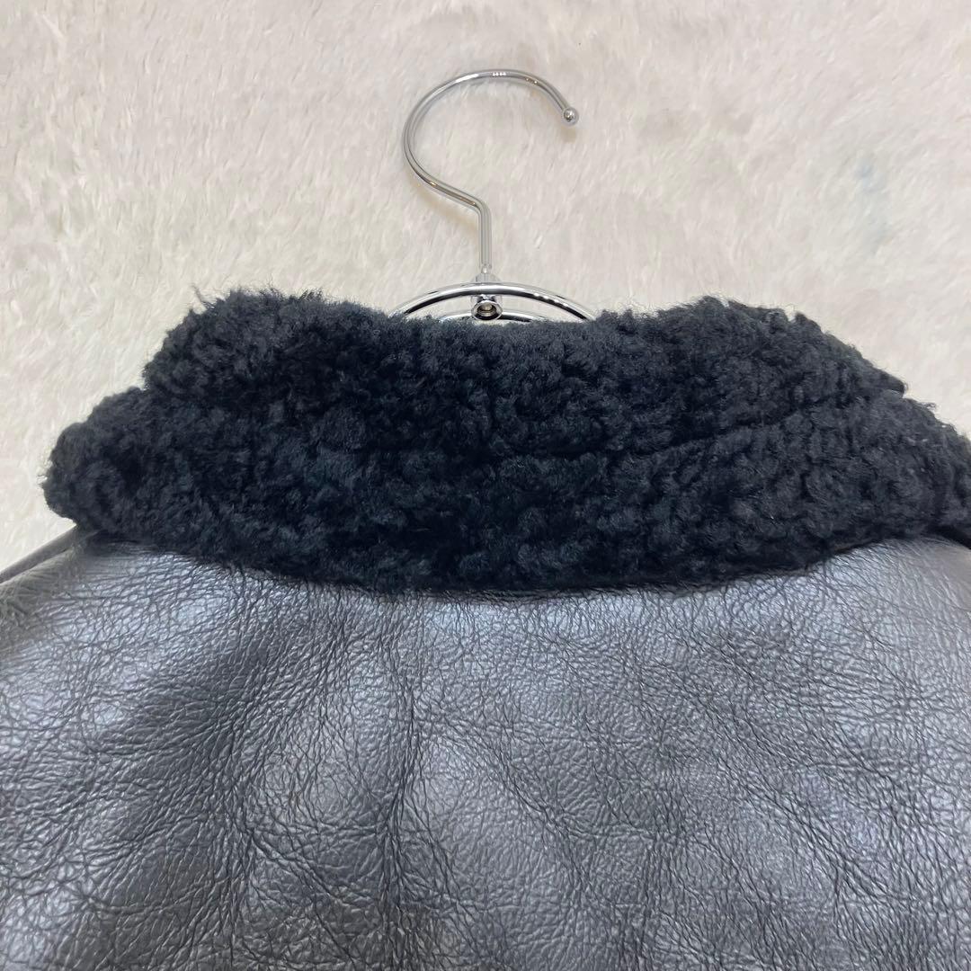 未使用級✨バナナリパブリック B-3 ジープスキン 本革 ムートンジャケット 黒