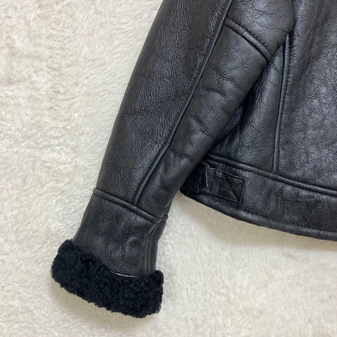未使用級✨バナナリパブリック B-3 ジープスキン 本革 ムートンジャケット 黒