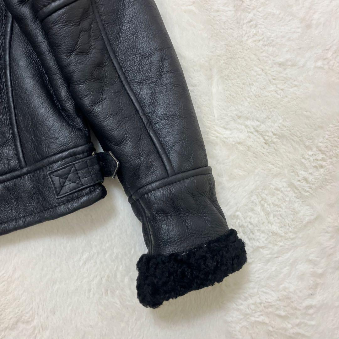 未使用級✨バナナリパブリック B-3 ジープスキン 本革 ムートンジャケット 黒
