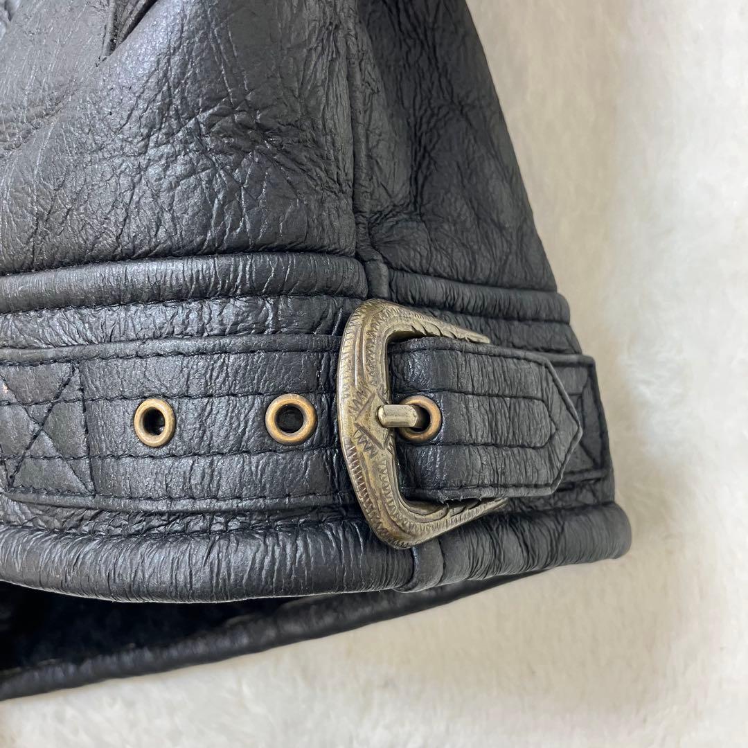 未使用級✨バナナリパブリック B-3 ジープスキン 本革 ムートンジャケット 黒