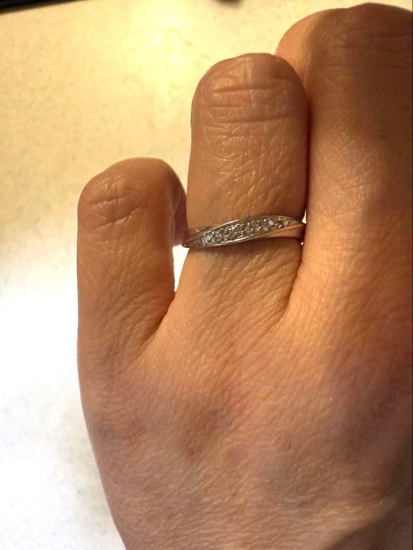 【値下げ】 K10WG メレダイヤリング #13