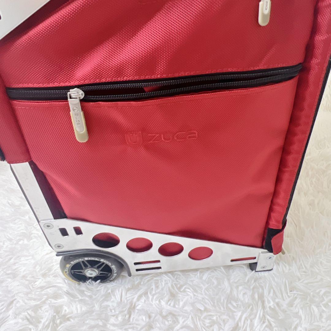 ✨美品✨ZUCAプロ トラベル　座れるキャリーカート　キャンディレッド　付属品付