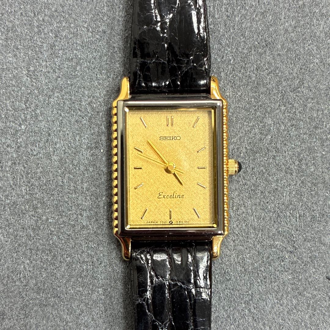 SEIKO EXCELINE 7321-5920 14KT スクエア ゴールド