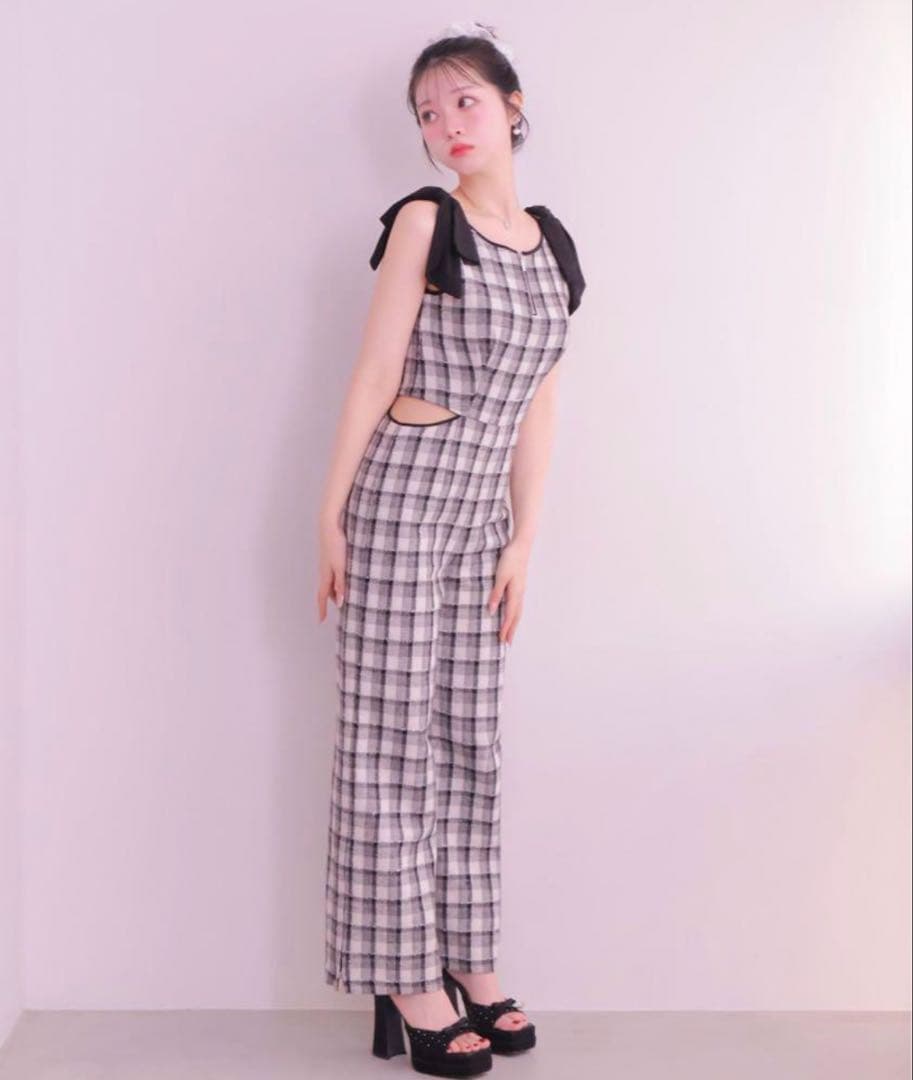 M me eme エムミーエメ Lame tweed combinaison