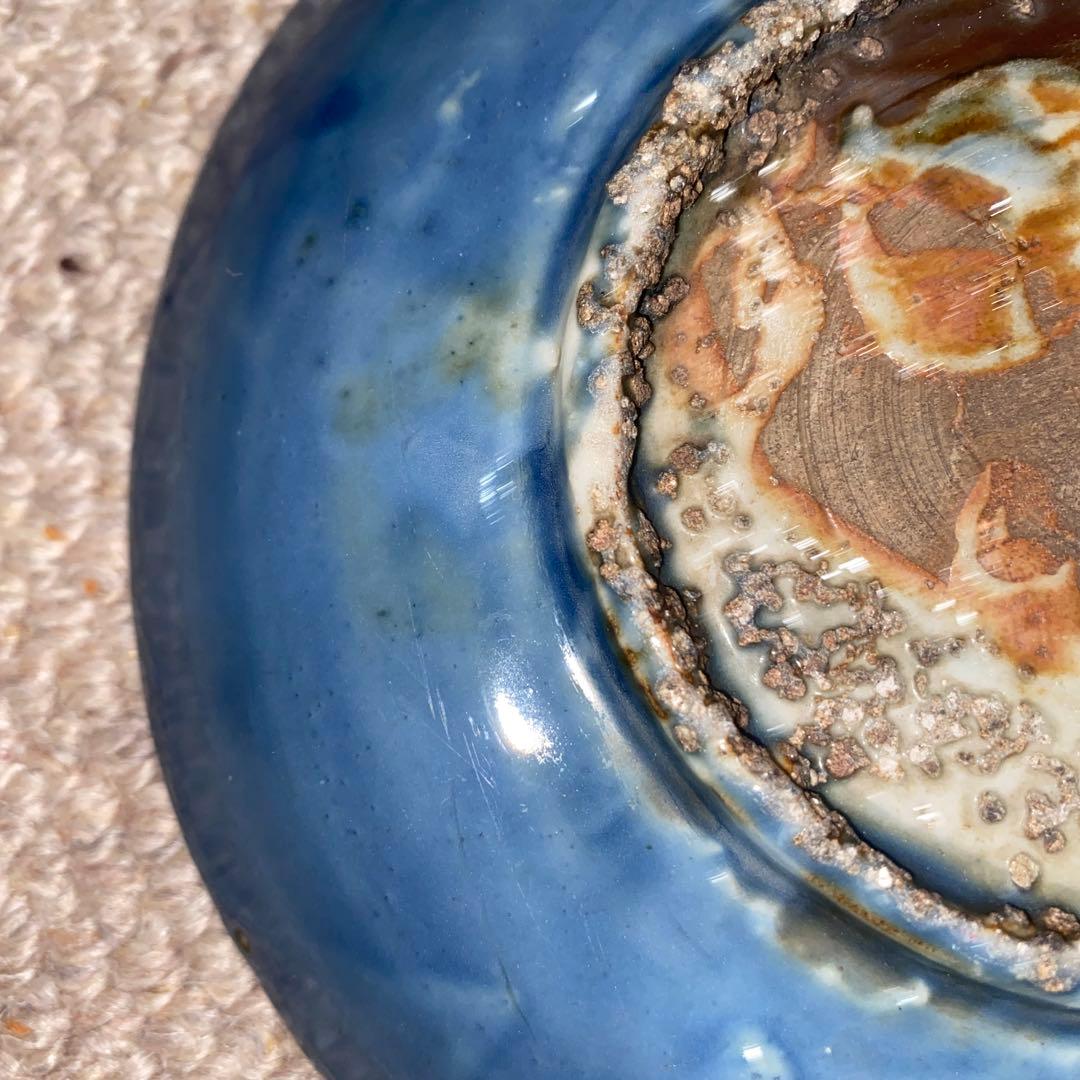 瑠璃色　皿　清時代　初期