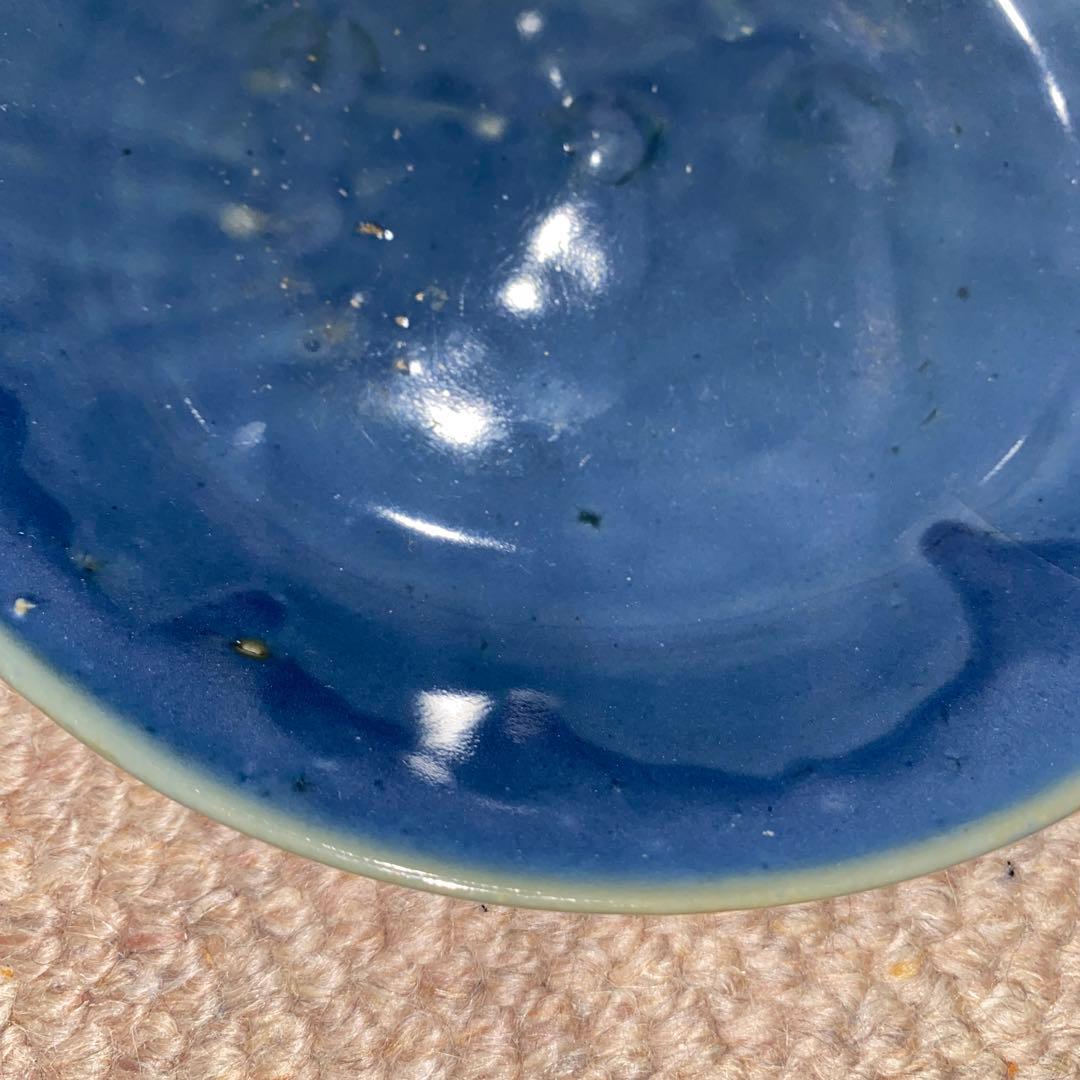 瑠璃色　皿　清時代　初期