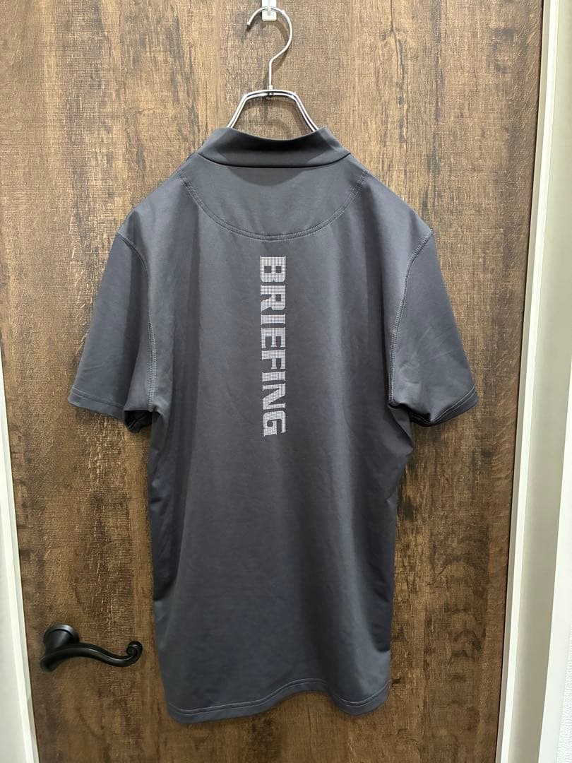 BRIEFING GOLF モックネックシャツ M グレー 日本製 ゴルフウェア