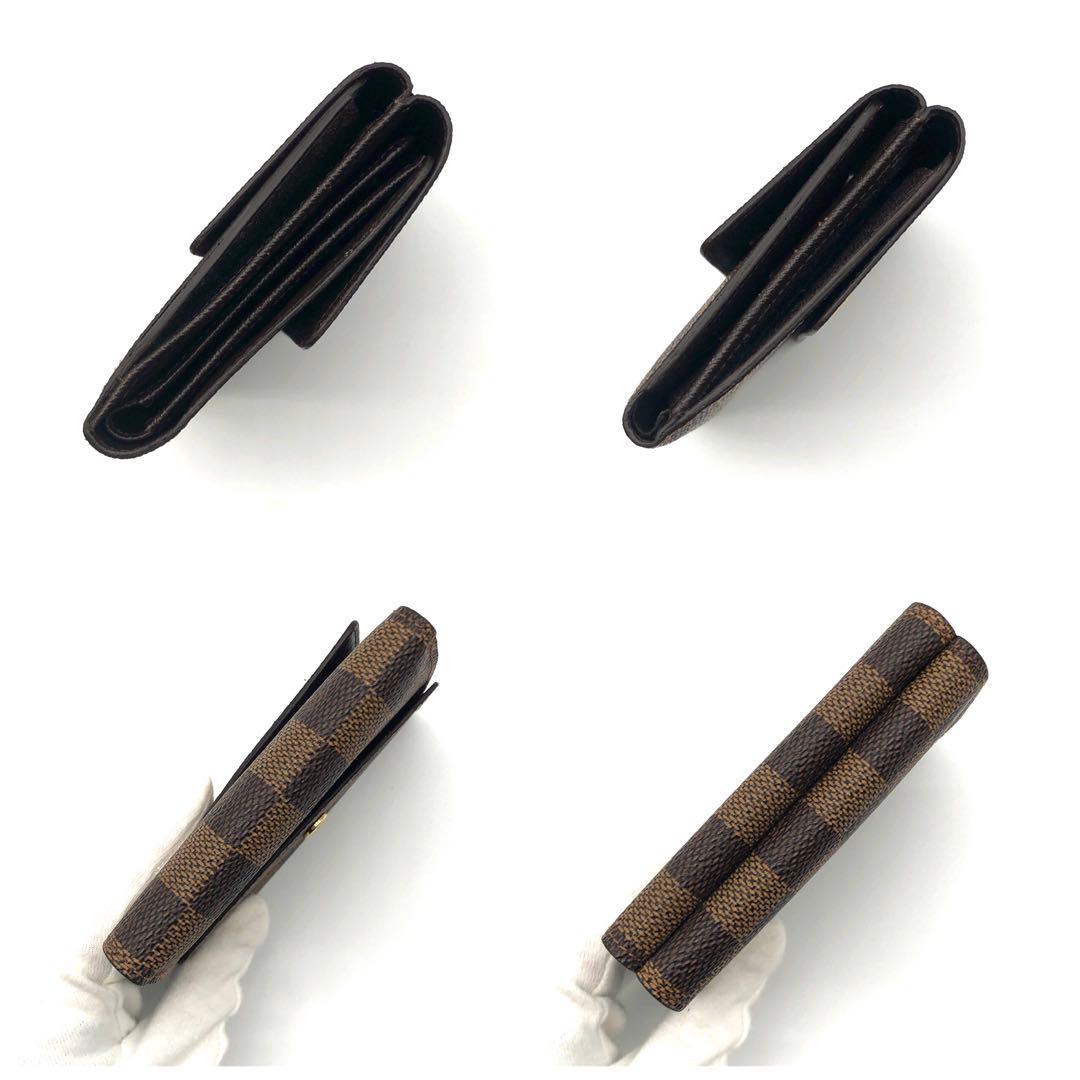 ルイヴィトン Wホック 三つ折り財布 ダミエ ポルトモネビエカルトクレディ