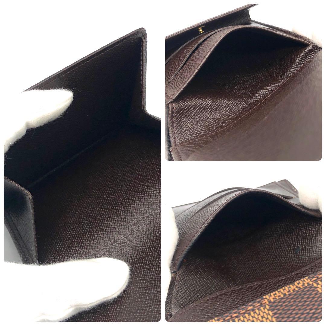 ルイヴィトン Wホック 三つ折り財布 ダミエ ポルトモネビエカルトクレディ