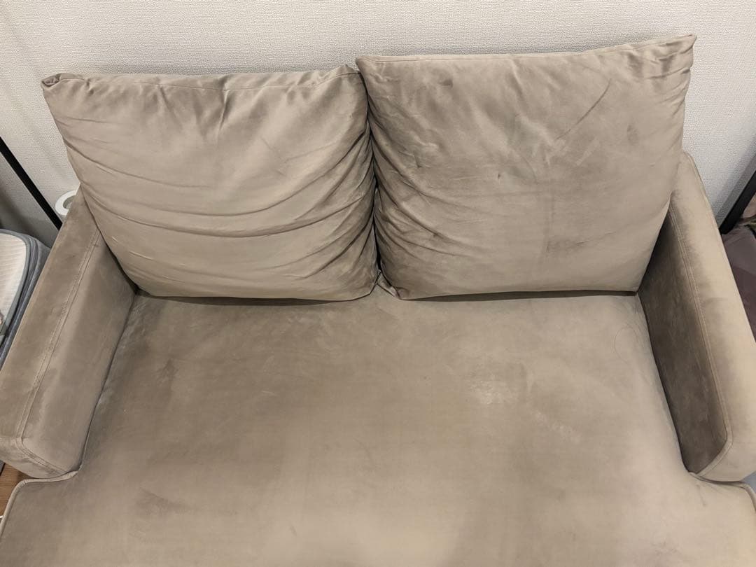 [2/15まで]LOWYA 2人掛けソファ　幅115.5cm ベルベット調