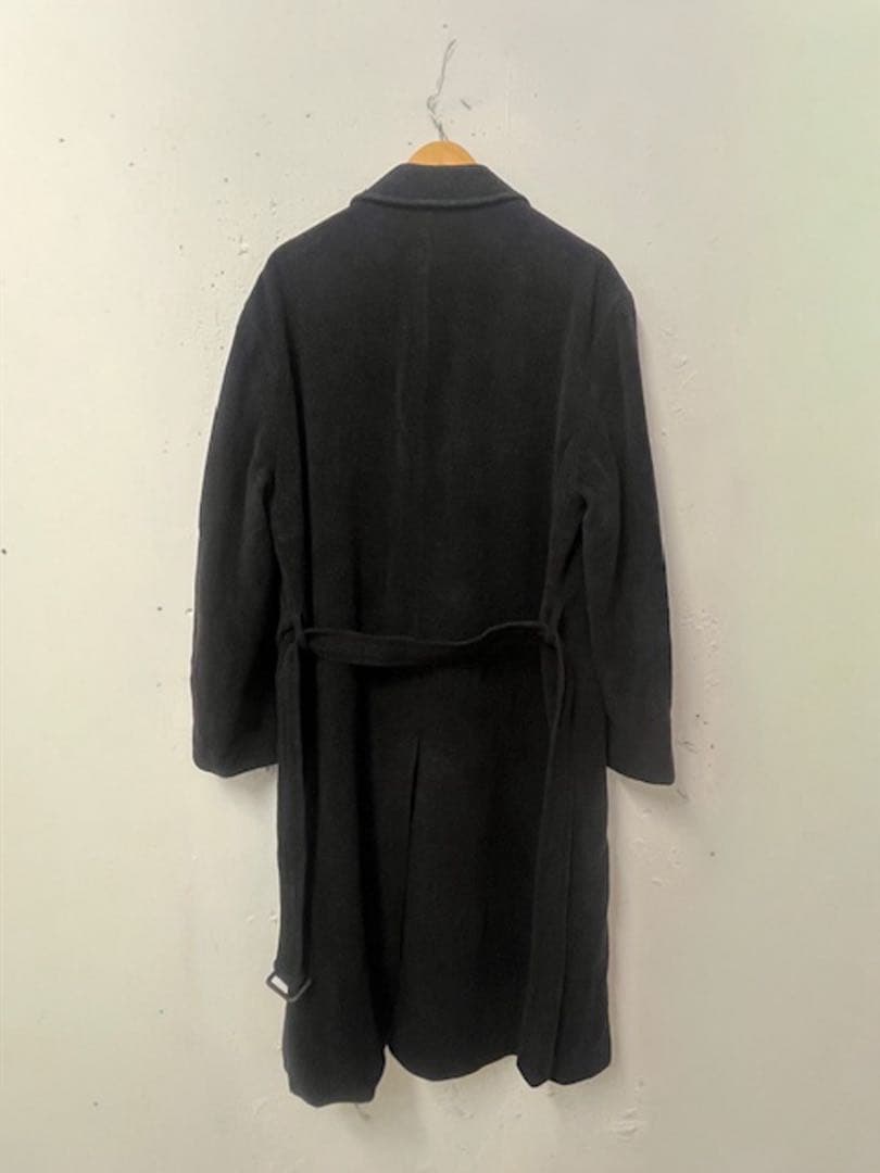 イタリアvintageカシミアウールコート　チャコールダブルブレストコートM