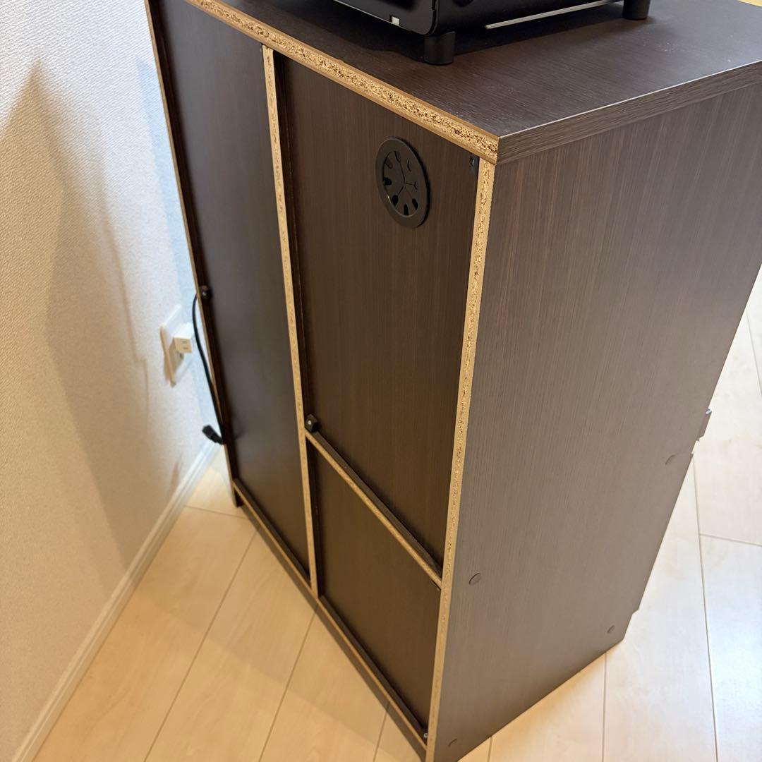 【引取り希望】NITORIダークブラウン レンジボード ガラス扉付き