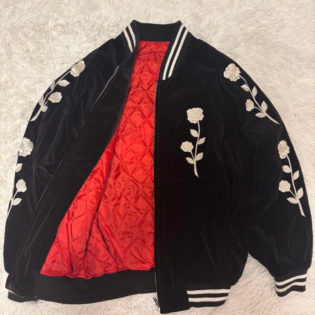 【希少】 スカジャン 薔薇 ROSE ベロア スーベニア ジャケット ビンテージ