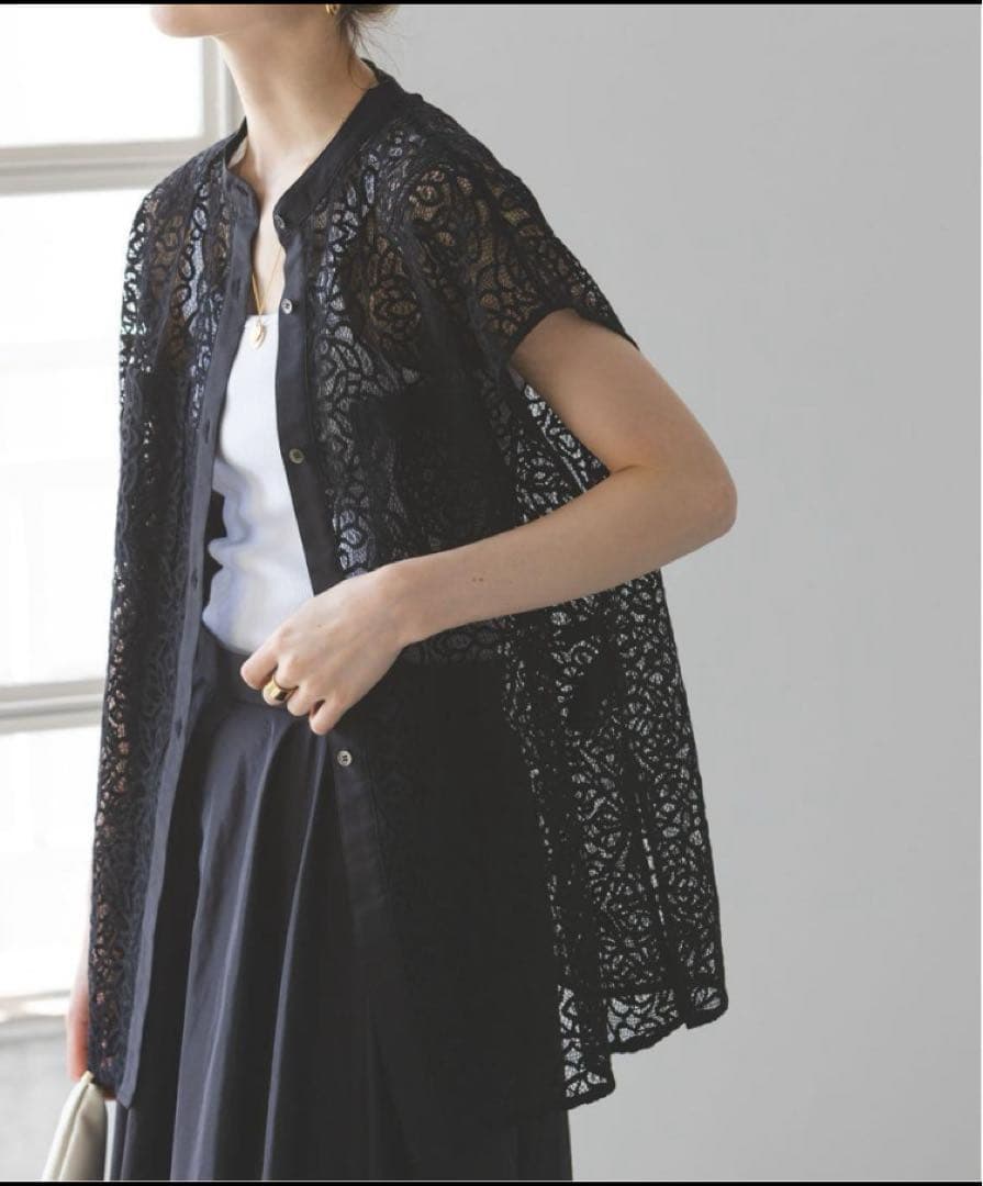 ノーブル✴︎フラワーレーススリーブレスブラウス✴︎イエナ