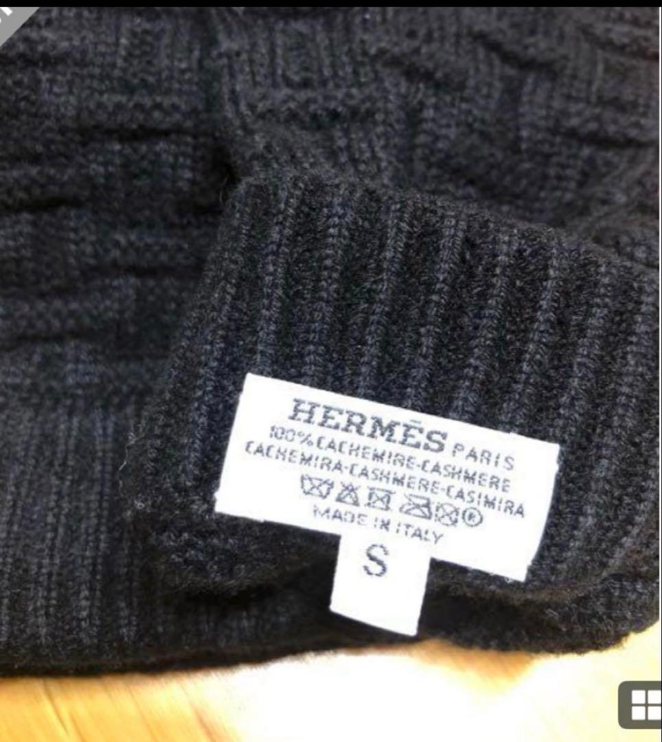 HERMES カシミヤ手袋 Sサイズ 黒