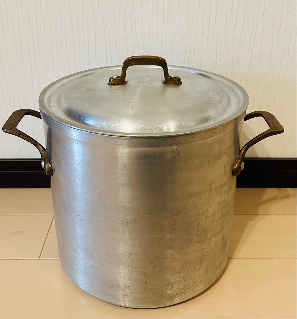 ☆HEIWA.ALUMI☆アルミ寸胴鍋 24㎝ プロ仕様 ヴィンテージ中古保管品