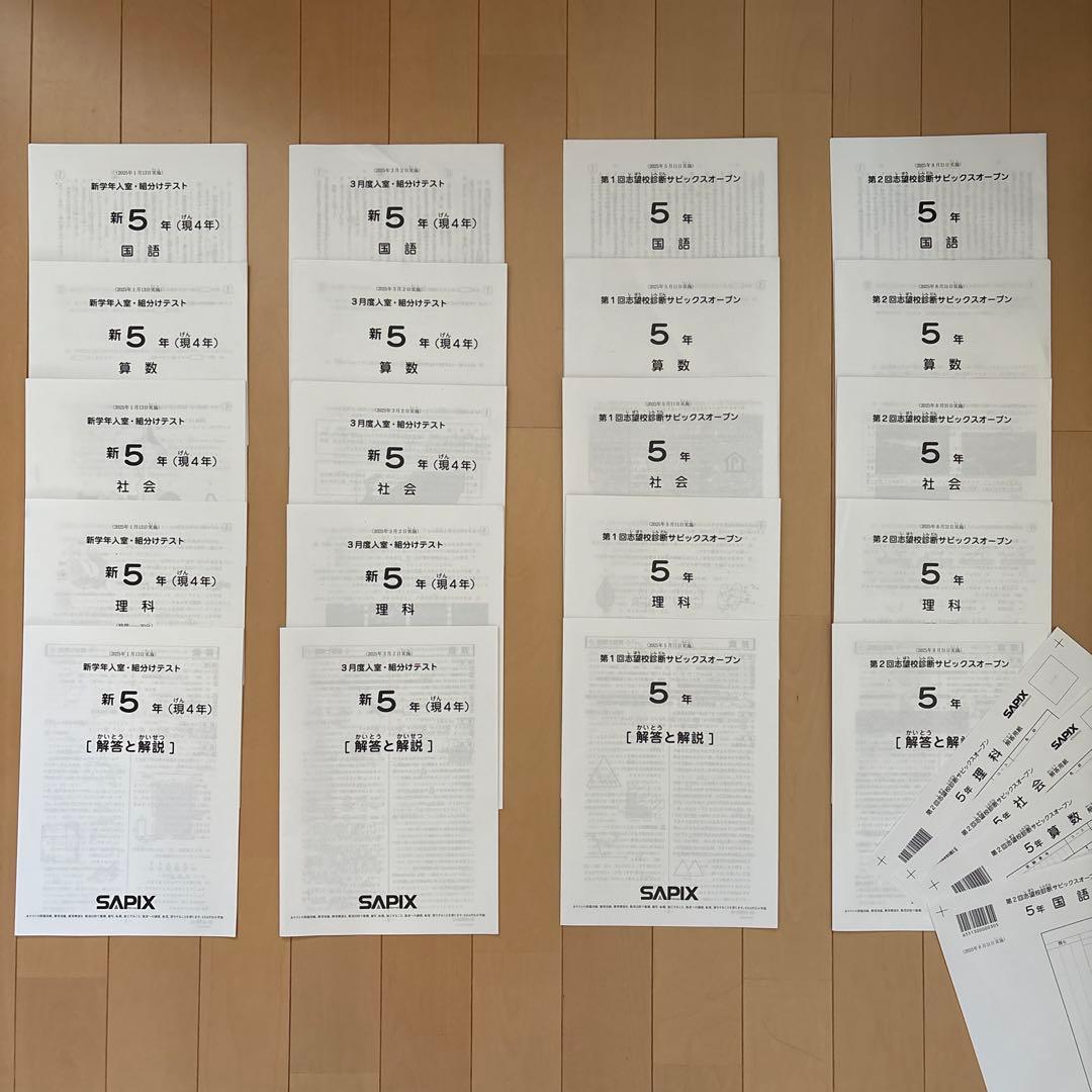 2025年 サピックス 5年生 入室組分けテスト、サピックスオープン