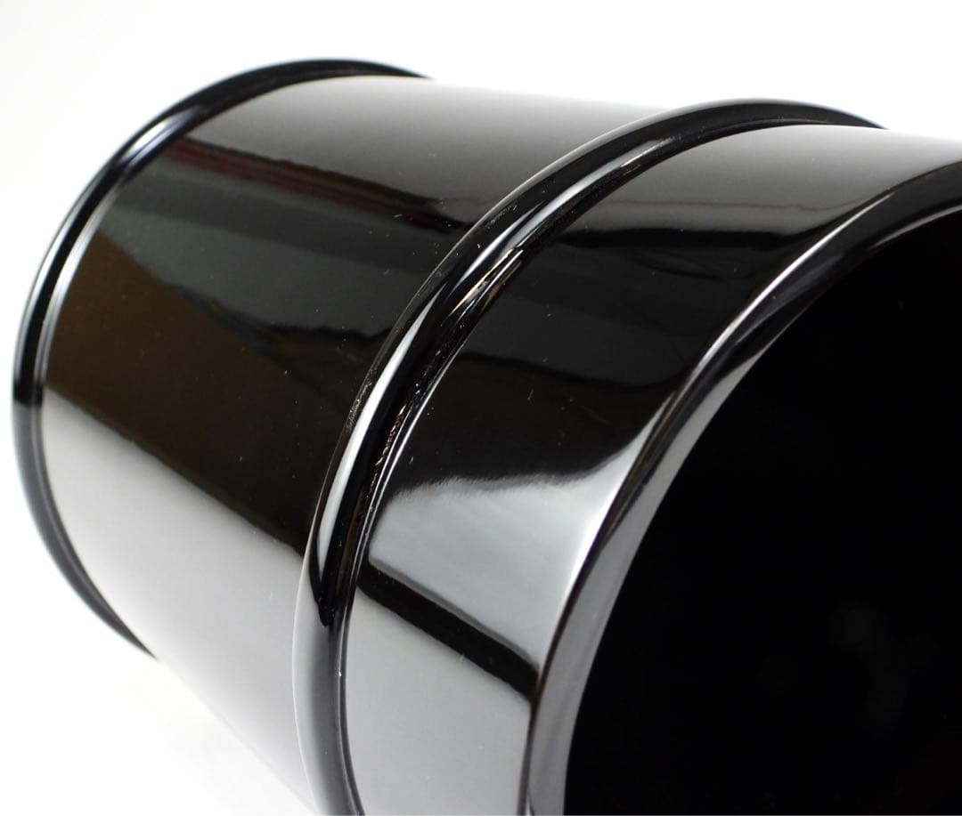 平安堂造 己ん典 蝋色塗 手桶形花生 花器 花瓶 共箱