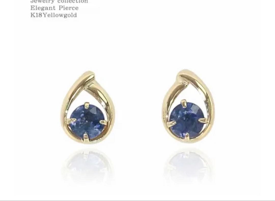 Jewelry ROLA K18イエローゴールド サファイアティアドロップピアス