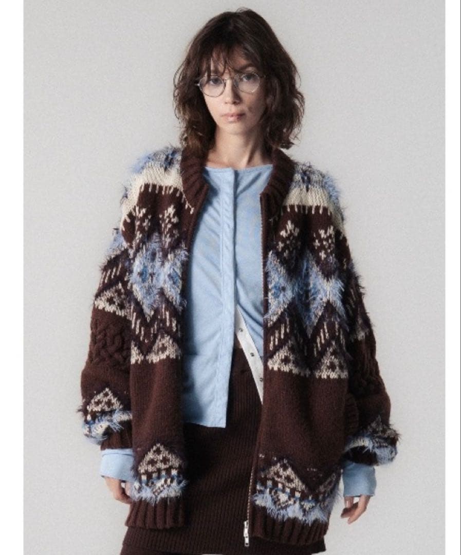 ELCHELE NORDIC ZIP CARDIGANニットカーディガン