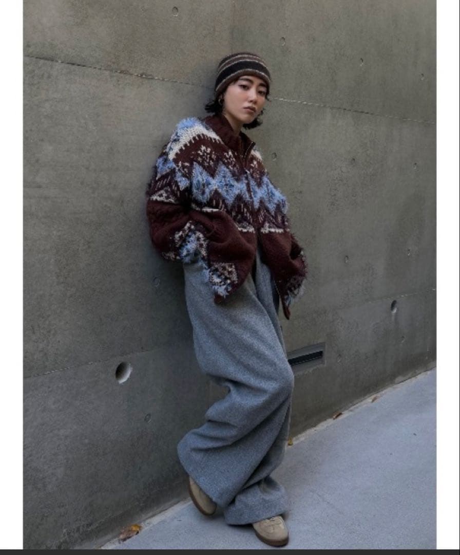 ELCHELE NORDIC ZIP CARDIGANニットカーディガン