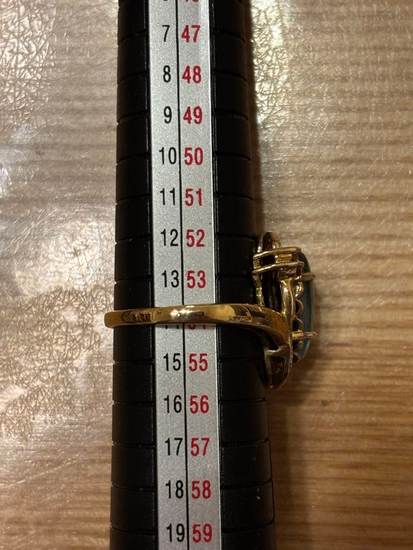 K10 モザイクオパールリング？　 14号